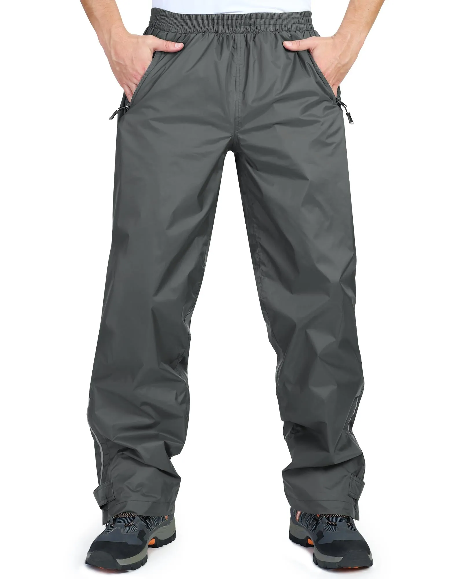 1.10 lbs 5000mm W/P Index 5000 Level Breathable Men's Rain Pants with Reflective Design