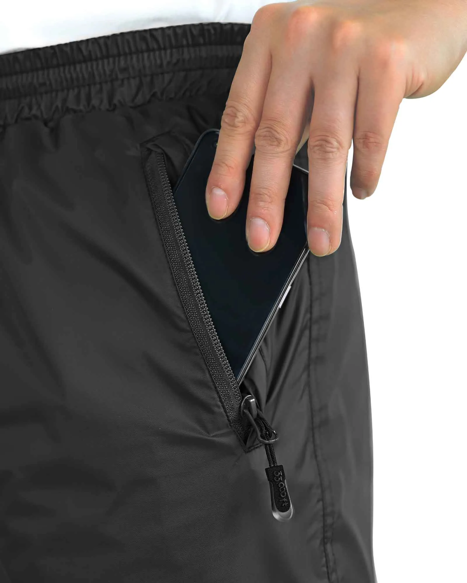 1.10 lbs 5000mm W/P Index 5000 Level Breathable Men's Rain Pants with Reflective Design