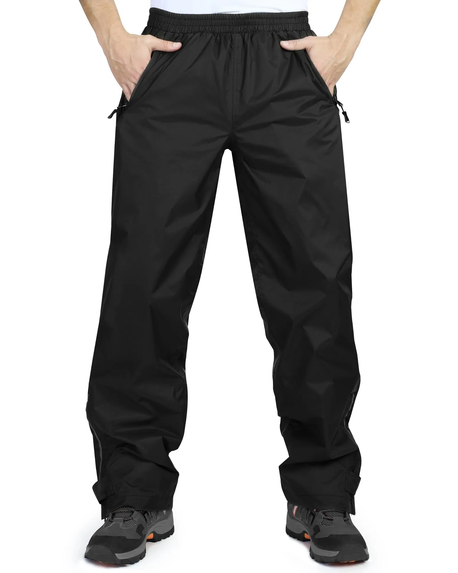 1.10 lbs 5000mm W/P Index 5000 Level Breathable Men's Rain Pants with Reflective Design