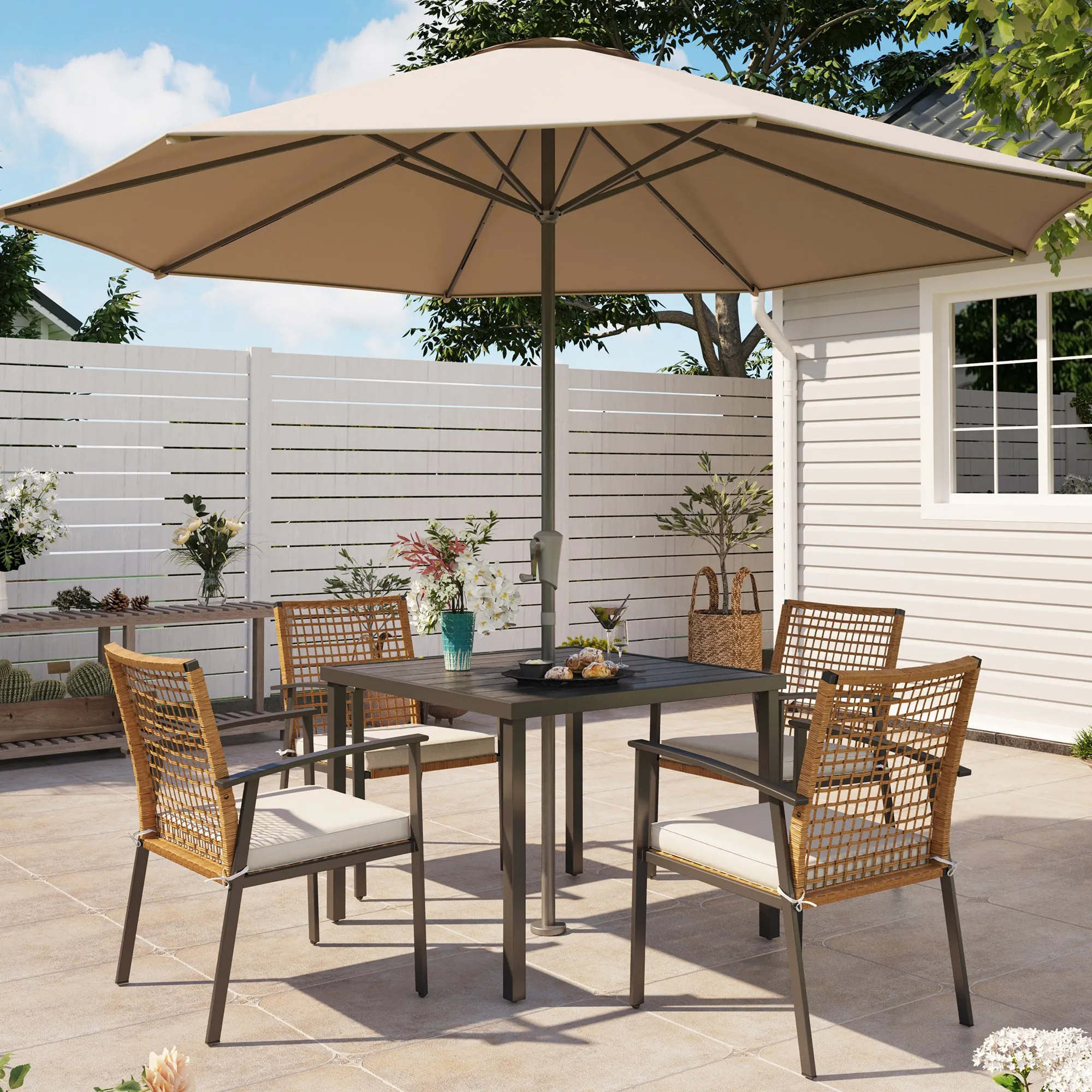 5-piece Rattan Dining Set