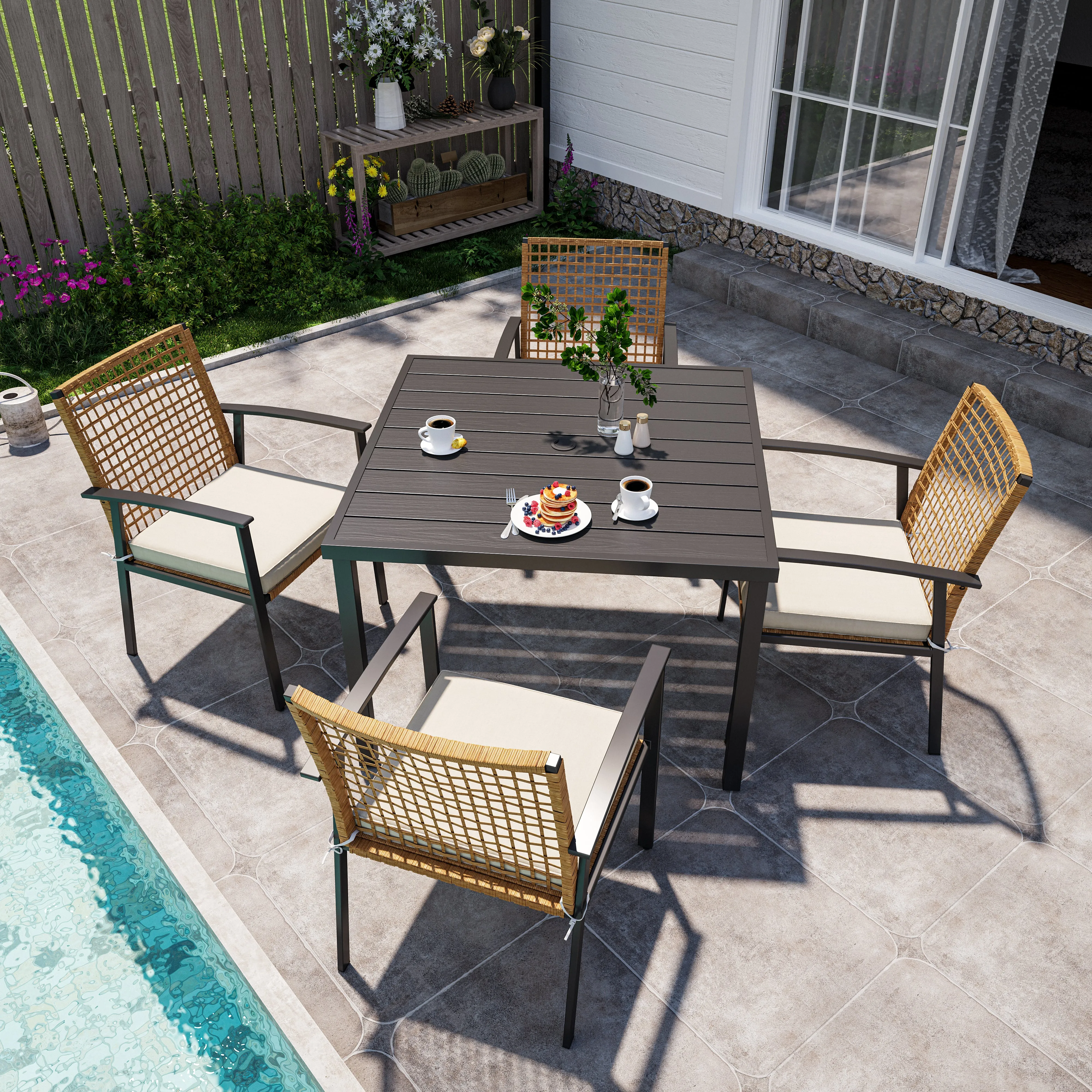 5-piece Rattan Dining Set