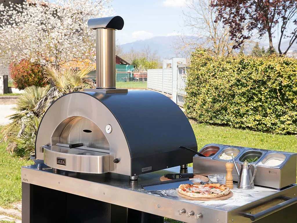 Alfa 4 Pizze CLASSICO 42.5" Gas-Fueled Pizza Oven - Ardesia Grey