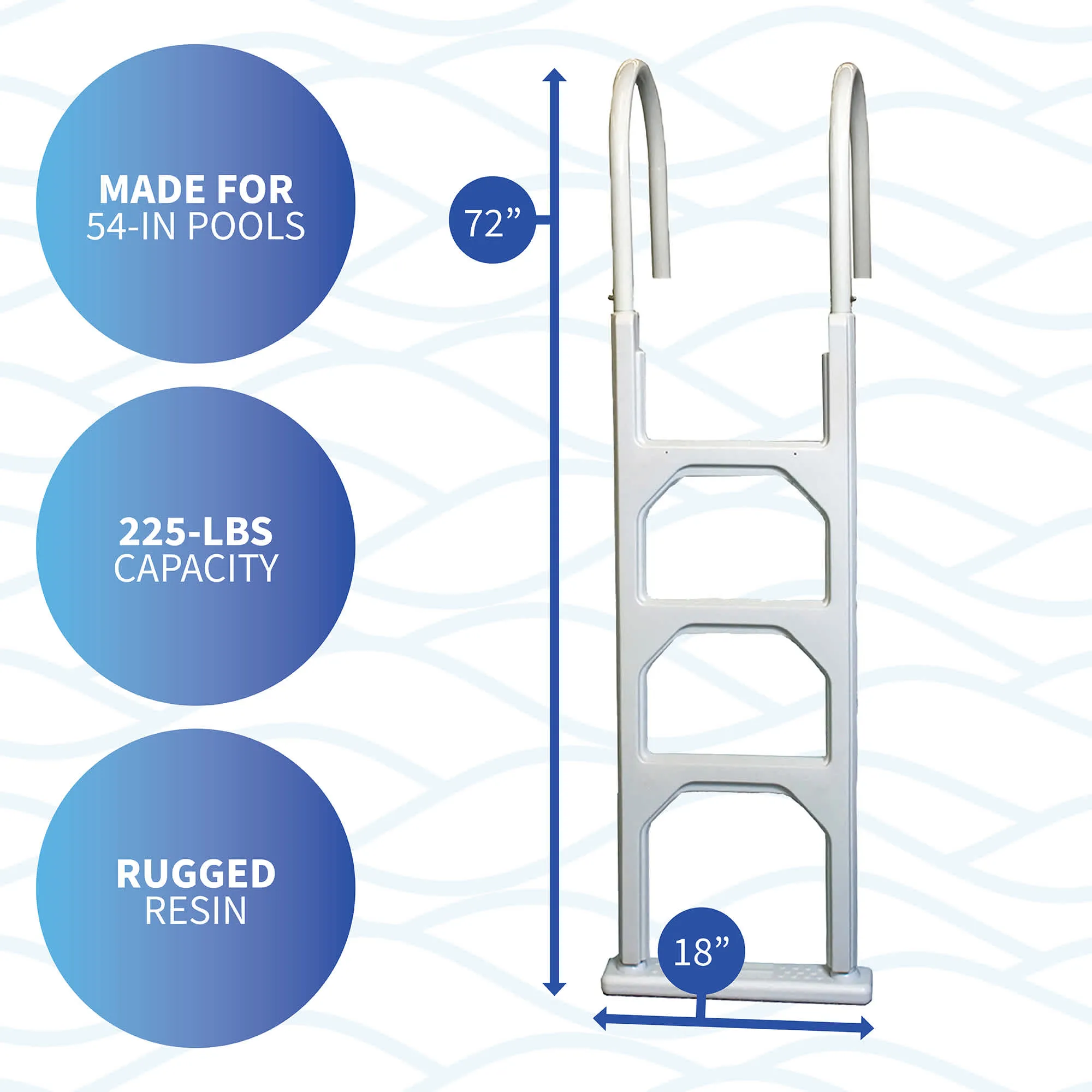 Aluminum/Resin In-Pool Ladder for Above Ground Pools