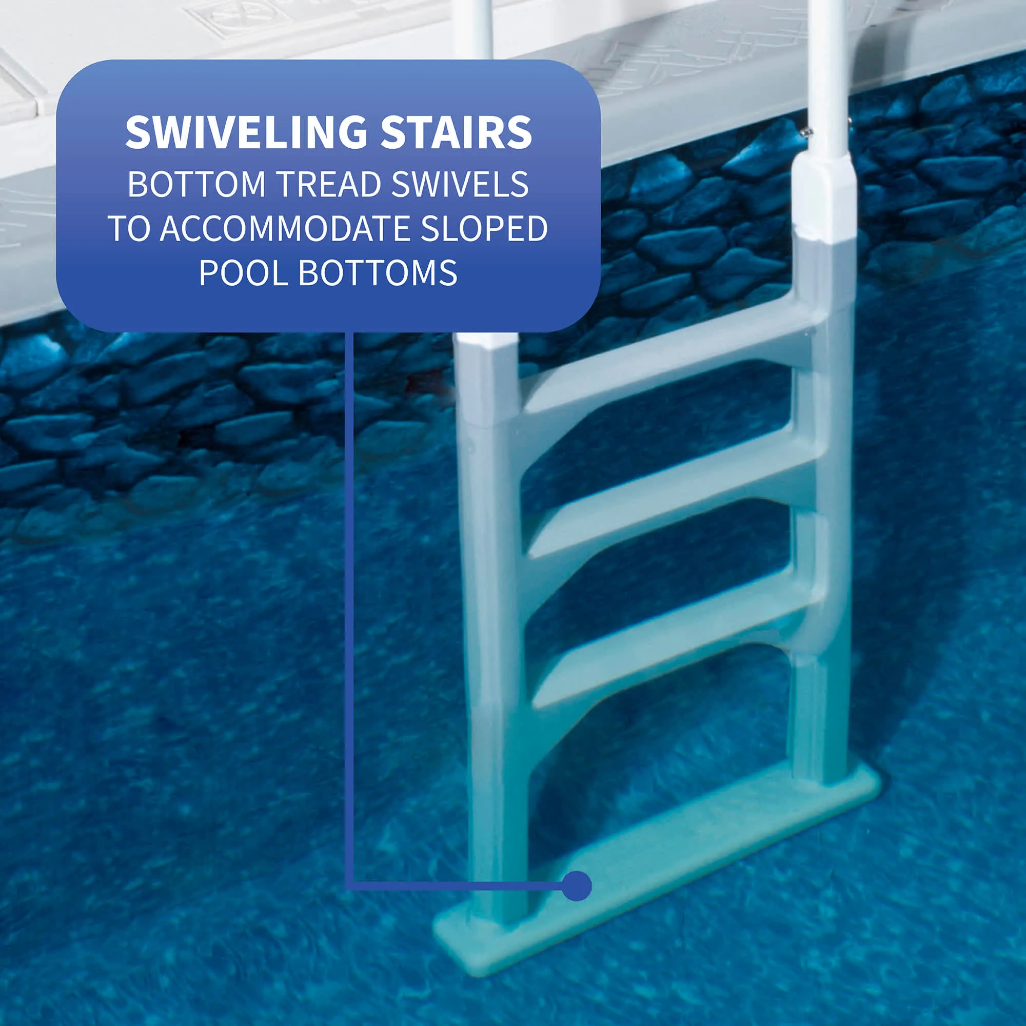 Aluminum/Resin In-Pool Ladder for Above Ground Pools