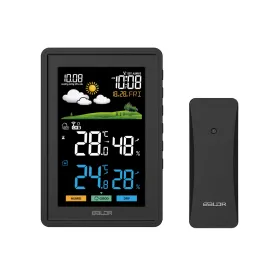 BALDR Weather Station Wireless Indoor Outdoor Thermometer - Color LCD Display Weather Forecast - Atomic Wall Clock