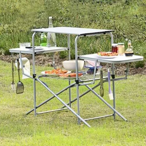 Foldable Outdoor BBQ Table Grilling Stand