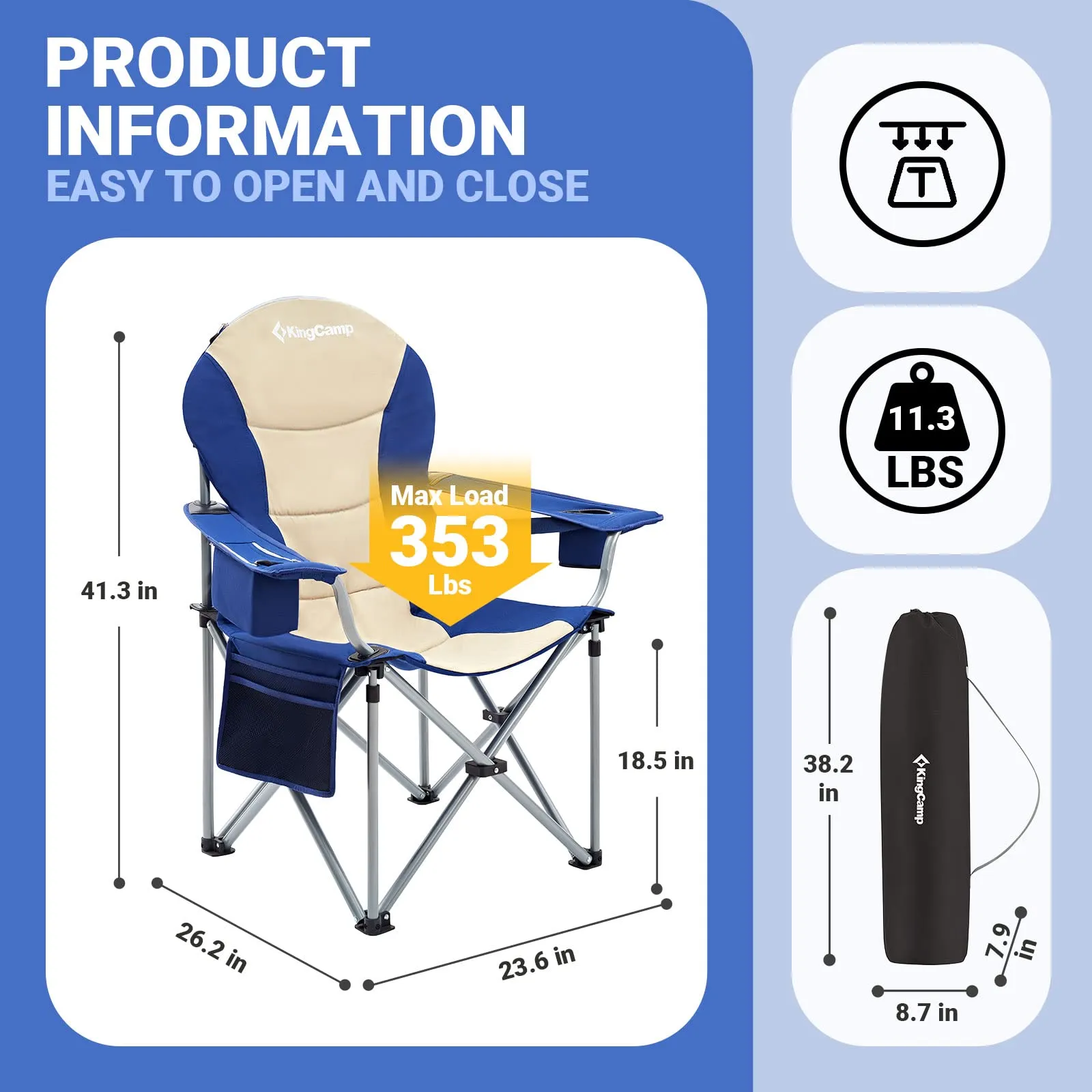 KingCamp Lumbar Support Oversized Camping Chair