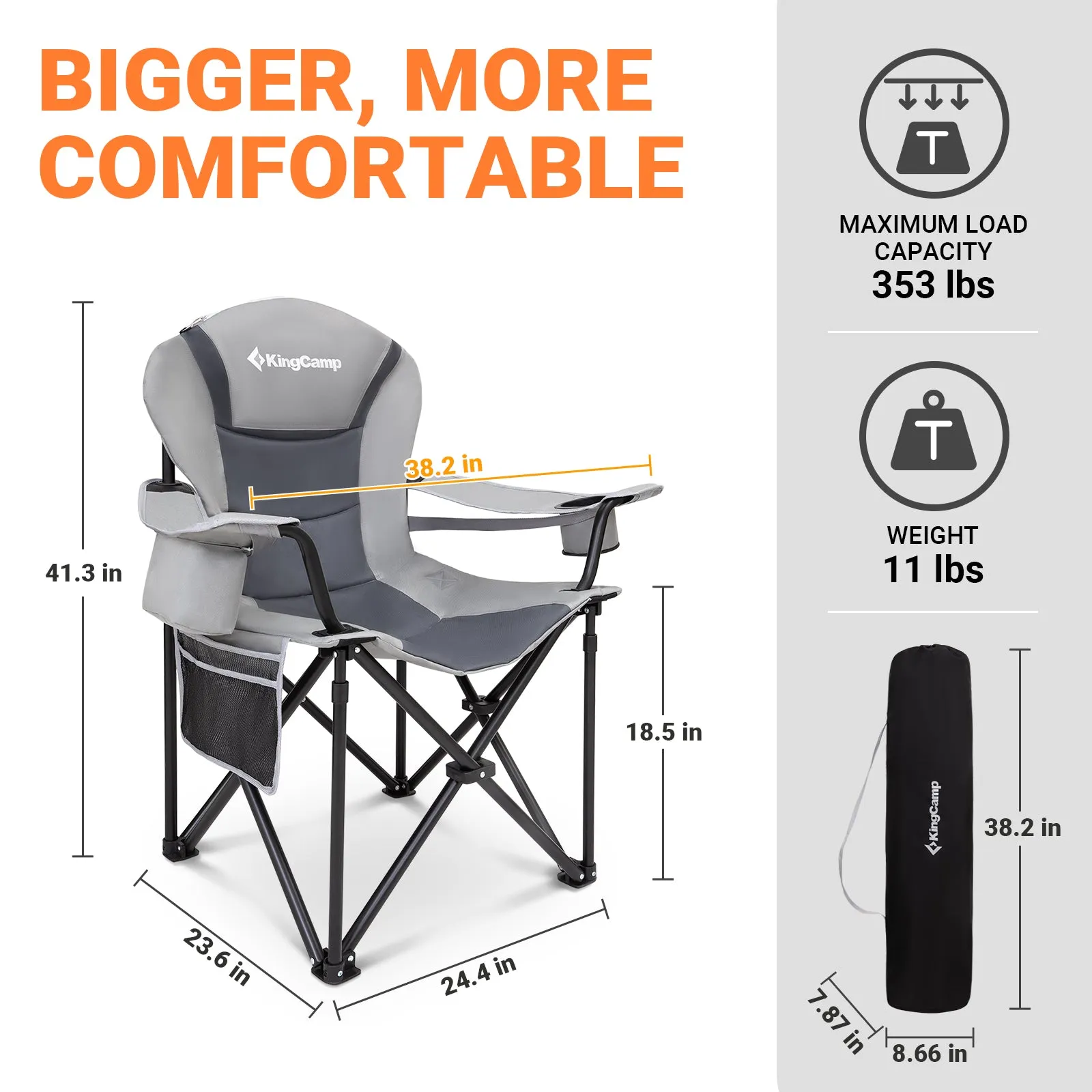 KingCamp Lumbar Support Oversized Camping Chair