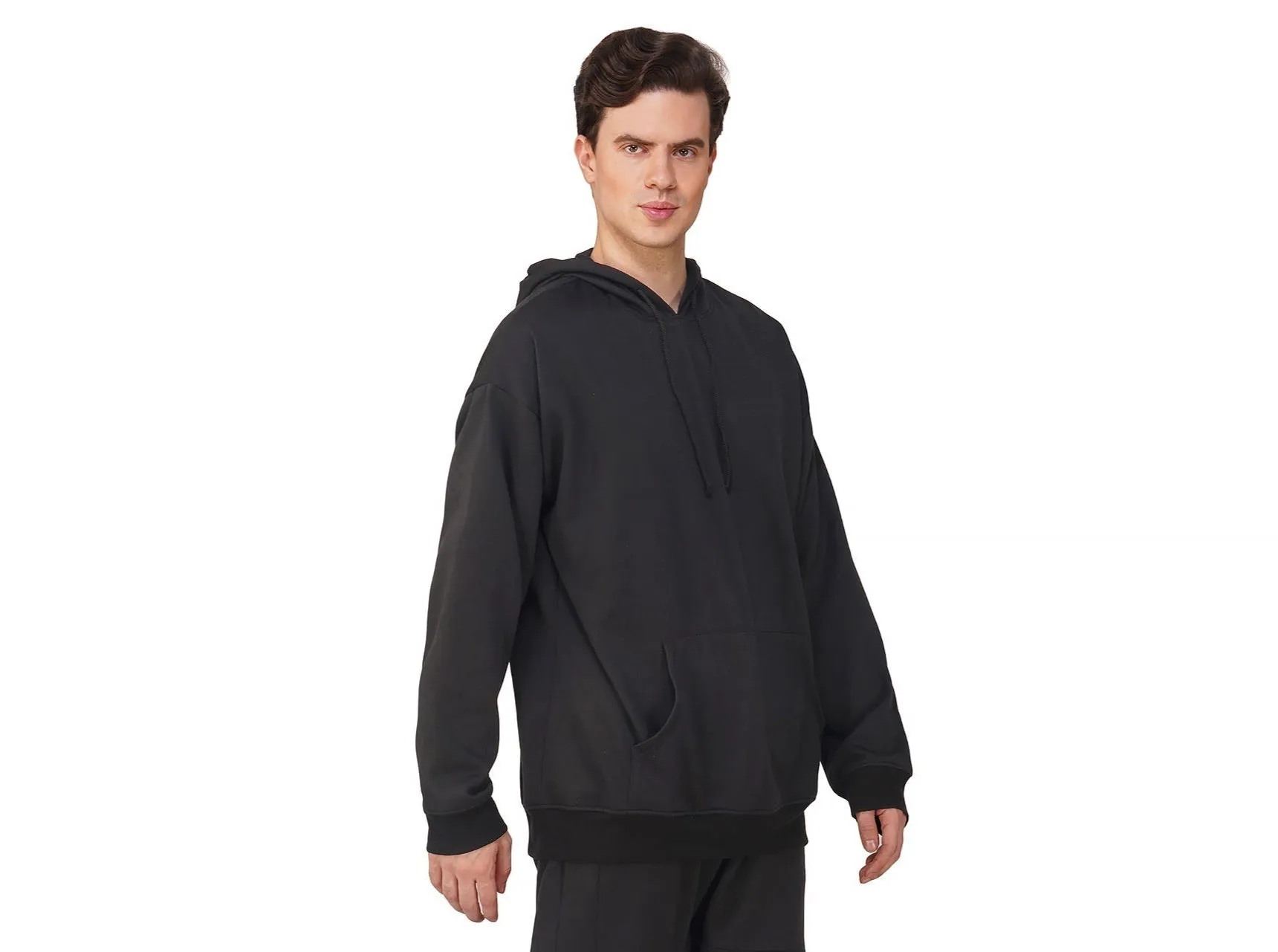 SLAY. Men's Black Oversized Drop Shoulder Hoodie