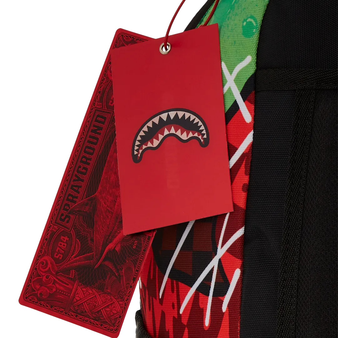 Sprayground Zombie Sharkpocalypse Backpack - Red / Green / Purple